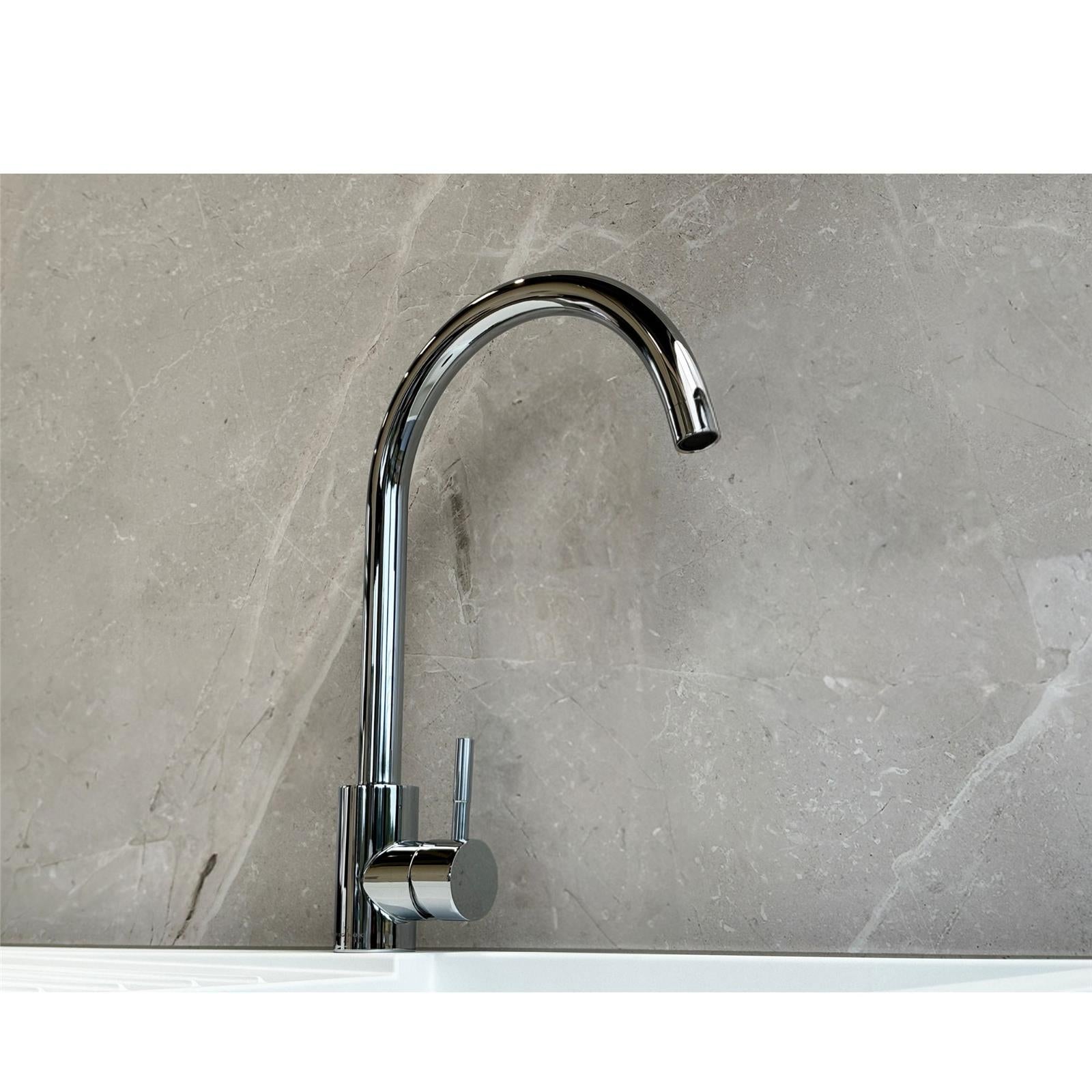 Reginox Taravo CH Single Lever Swan Neck Chrome Kitchen Mixer Tap